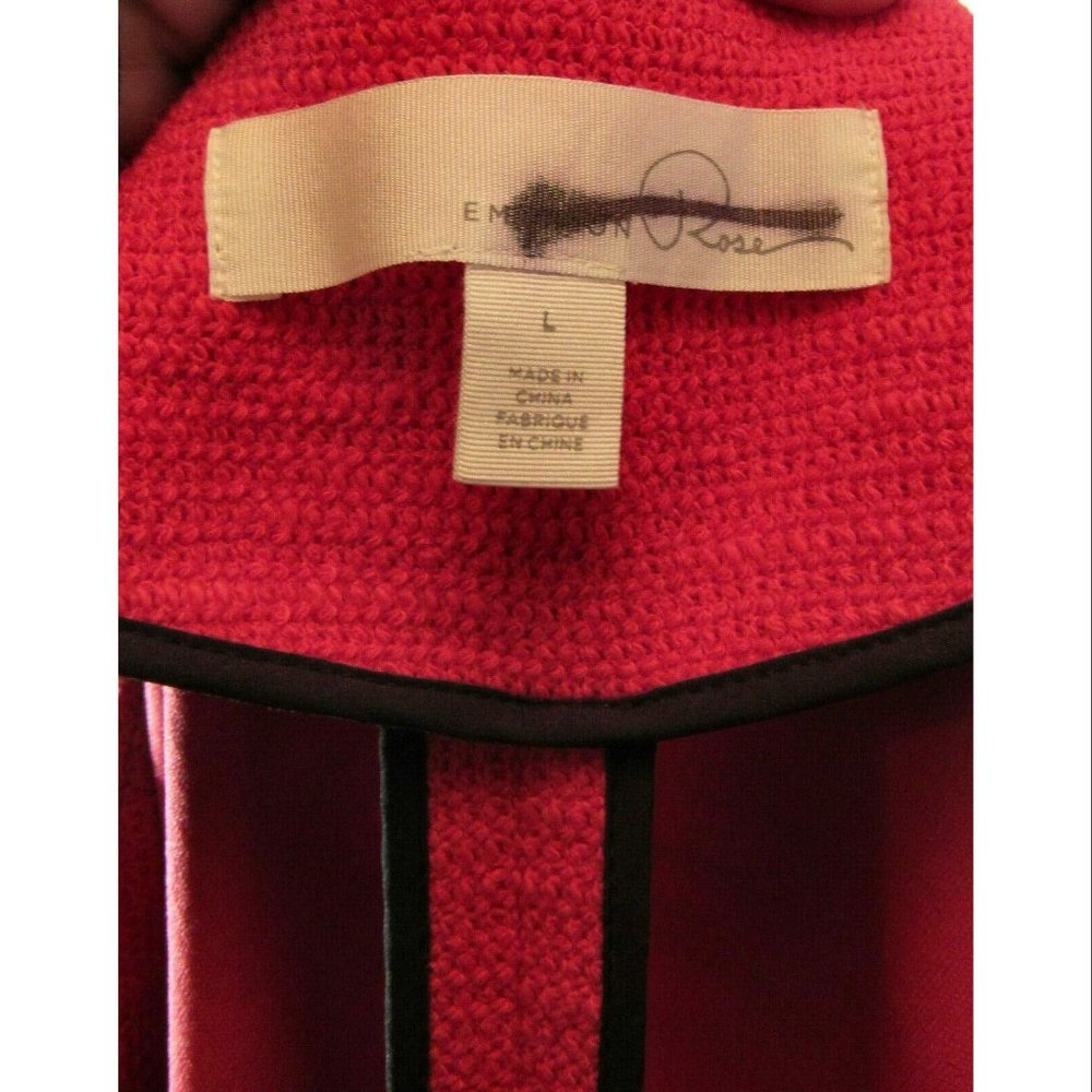 EMERSON ROSE Ruffle Sleeve Long Jacket, Red, Womens Size Large - Picture 8 of 9